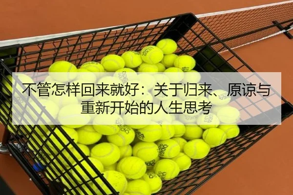 不管怎样回来就好:关于归来、原谅与重新开始的人生思考